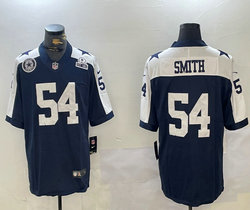 Nike Dallas Cowboys #54 Jaylon Smith Blue Thanksgiving team AND EST patch Vapor Untouchable Jersey