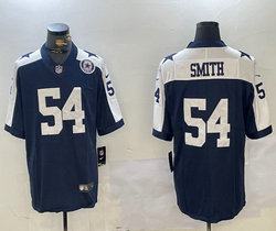 Nike Dallas Cowboys #54 Jaylon Smith Blue Thanksgiving team patch Vapor Untouchable Authentic Stitched NFL Jersey