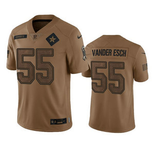 Nike Dallas Cowboys #55 Leighton Vander 2023 Brown Salute To Service Authentic Stitched NFL Jersey