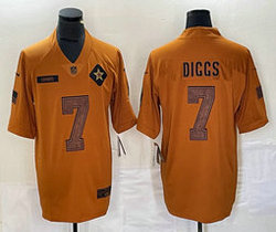 Nike Dallas Cowboys #7 Trevon Diggs 2023 Brown Salute To Service Authentic Stitched NFL Jersey