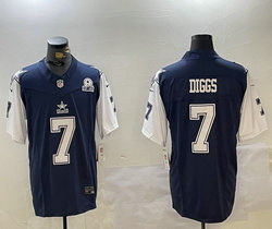 Nike Dallas Cowboys #7 Trevon Diggs Blue Throwback with EST patch Authentic Stitched NFL Jerseys