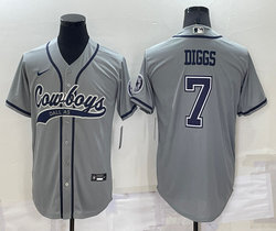Nike Dallas Cowboys #7 Trevon Diggs Gray Joint adults Authentic Stitched baseball jersey