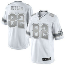 Nike Dallas Cowboys #82 Jason Witten White Platinum Authentic Stitched NFL Jerseys