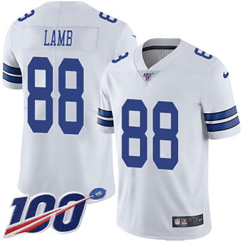 Nike Dallas Cowboys #88 CeeDee Lamb 100th Season White Vapor Untouchable Authentic Stitched NFL Jersey