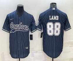 Nike Dallas Cowboys #88 CeeDee Lamb Blue White Stripe Joint adults Authentic Stitched baseball jersey