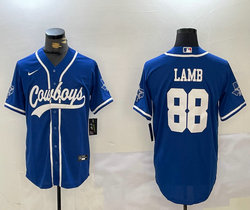 Nike Dallas Cowboys #88 CeeDee Lamb Light Blue Joint Authentic Stitched baseball jersey