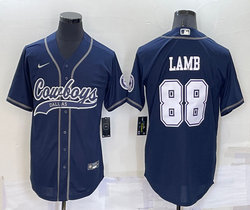 Nike Dallas Cowboys #88 CeeDee Lamb Navy Blue Joint adults Authentic Stitched baseball jersey