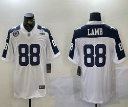 Nike Dallas Cowboys #88 CeeDee Lamb White Blue Team and EST Patch Vapor Untouchable Authentic Stitched NFL Jersey