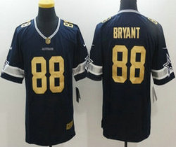 Nike Dallas Cowboys #88 Dez Bryant Blue Gold Number Authentic Stitched NFL Jersey