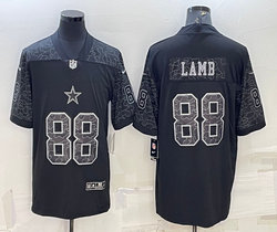 Nike Dallas Cowboys #88 CeeDee Lamb Black Reflective Authentic Stitched NFL Jersey