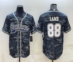 Nike Dallas Cowboys #88 CeeDee Lamb Grey Camo With Patch Joint Adults Authentic Stitched baseball jersey