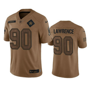 Nike Dallas Cowboys #90 DeMarcus Lawrence 2023 Brown Salute To Service Authentic Stitched NFL Jersey