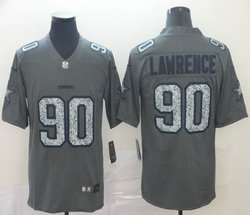 Nike Dallas Cowboys #90 Demarcus Lawrence Grey Fashion Static Limited Authentic Stitched NFL Jersey