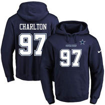 Nike Dallas Cowboys #97 Taco Charlton Blue Name & Number Pullover NFL Hoodie