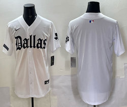 Nike Dallas Cowboys Blank White 5(V) Joint baseball jersey