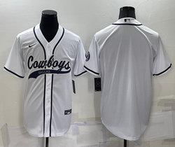 Nike Dallas Cowboys Blank White Joint adults Authentic Stitched baseball jersey