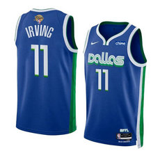 Nike Dallas Mavericks #11 Kyrie Irving Blue City 2024 Finals Stitched Basketball Jersey