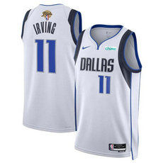Nike Dallas Mavericks #11 Kyrie Irving White 2024 Finals Stitched Basketball Jersey