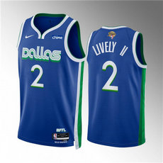 Nike Dallas Mavericks #2 Dereck Lively II Blue City 2024 Finals Stitched Basketball Jersey