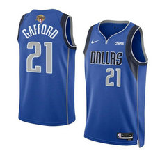 Nike Dallas Mavericks #21 Daniel Gafford Blue 2024 Finals Stitched Basketball Jersey