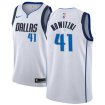 Nike Dallas Mavericks #41 Dirk Nowitzki White Game Authentic Stitched NBA Jersey