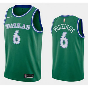 Nike Dallas Mavericks #6 Kristaps Porzingis Green Game Authentic Stitched NBA Jersey