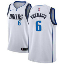 Nike Dallas Mavericks #6 Kristaps Porzingis White Game Authentic Stitched NBA Jersey