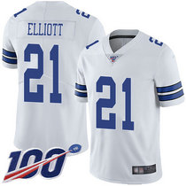 Nike Dallas cowboys #21 Ezekiel Elliott 100th Season White Vapor Untouchable Authentic Stitched NFL jersey