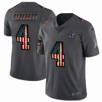 Nike Dallas cowboys #4 Dak Prescott Tribute to retro flag Carbon black Authentic Stitched NFL Jersey