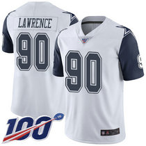 Nike Dallas cowboys #90 Demarcus Lawrence 100th Season White Rush Authentic Stitched NFL jersey