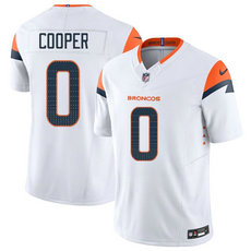 Nike Denver Broncos #0 Jonathon Cooper White Authentic Stitched NFL Jersey