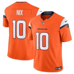 Nike Denver Broncos #10 Bo Nix Orange 2024 Authentic Stitched NFL Jersey