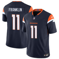 Nike Denver Broncos #11 Troy Franklin Navy Authentic Stitched NFL Jersey