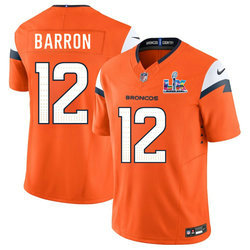Nike Denver Broncos #12 Jahdae Barron Orange Super Bowl LX 60 Patch Jersey