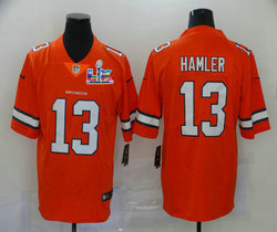 Nike Denver Broncos #13 KJ Hamler Orange Throwback Super Bowl LX 60 Patch Jersey