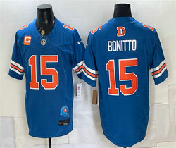 Nike Denver Broncos #15 Nik Bonitto Blue With 2-Star C Patch Throwback Football Jersey