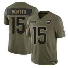 Nike Denver Broncos #15 Nik Bonitto Olive 2025 Salute to Service Jersey