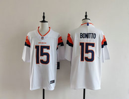 Nike Denver Broncos #15 Nik Bonitto White Authentic Stitched NFL Jersey