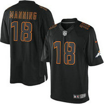 Nike Denver Broncos #18 Peyton Manning Black Impact Limited Authentic Stitched NFL Jersey