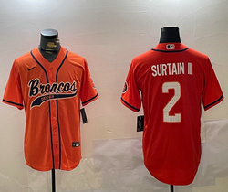 Nike Denver Broncos #2 Pat Surtain II Orange Joint Authentic Stitched baseball jersey