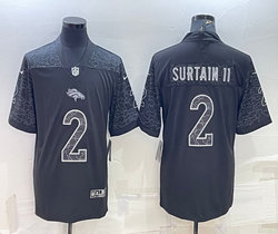 Nike Denver Broncos #2 Patrick Surtain II Black Reflective Authentic Stitched NFL Jersey