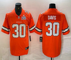 Nike Denver Broncos #30 Terrell Davis Orange Throwboack Super Bowl LX 60 Patch Jersey