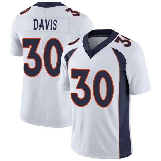 Nike Denver Broncos #30 Terrell Davis White Vapor Untouchable Authentic Stitched NFL Jerseys