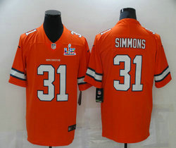 Nike Denver Broncos #31 Justin Simmons Orange Throwboack Super Bowl LX 60 Patch Jersey