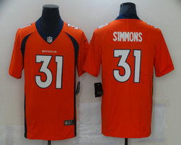 Nike Denver Broncos #31 Justin Simmons Orange Vapor Untouchable Authentic stitched NFL jersey