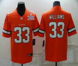 Nike Denver Broncos #33 Javonte Williams Orange Throwback Super Bowl LX 60 Patch Jersey