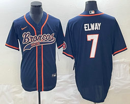 Nike Denver Broncos #7 John Elway Blue Joint Authentic Stitched baseball jersey