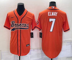 Nike Denver Broncos #7 John Elway Orange Joint adults Authentic Stitched baseball jersey