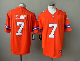 Nike Denver Broncos #7 John Elway Orange Throwboack Vapor Untouchable Authentic Stitched NFL Jersey