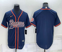 Nike Denver Broncos Blue Joint adults Authentic Stitched baseball jersey